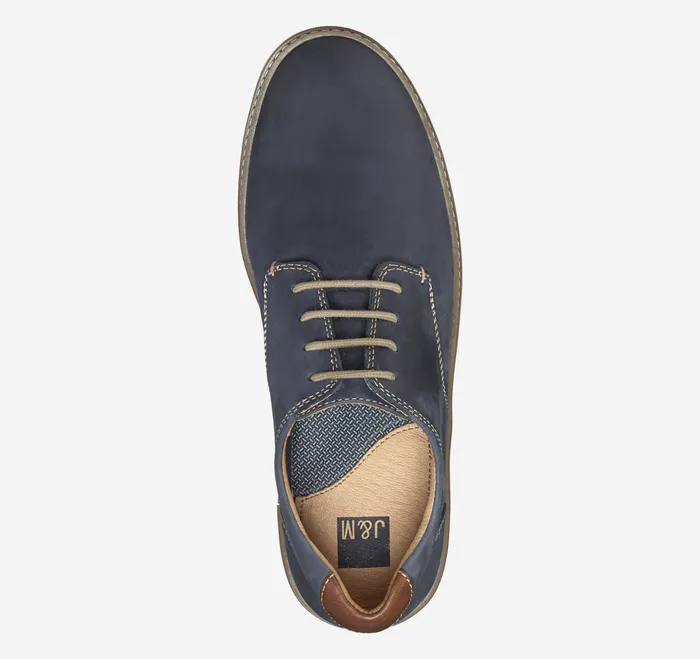 Shoes Johnston and Murphy Men McGuffey Plain Toe Navy Oiled Full Grain