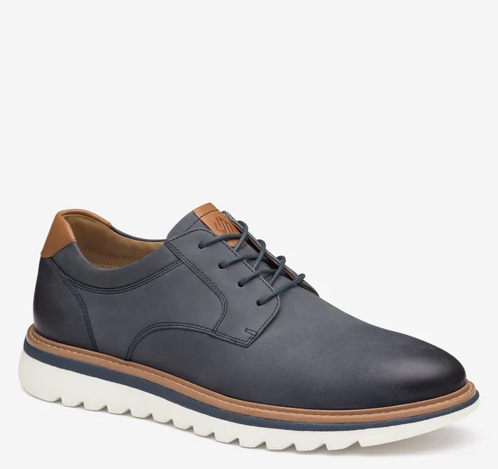 Shoes Men Johnston and Murphy Braydon Plain Toe Navy Oiled Nubuck