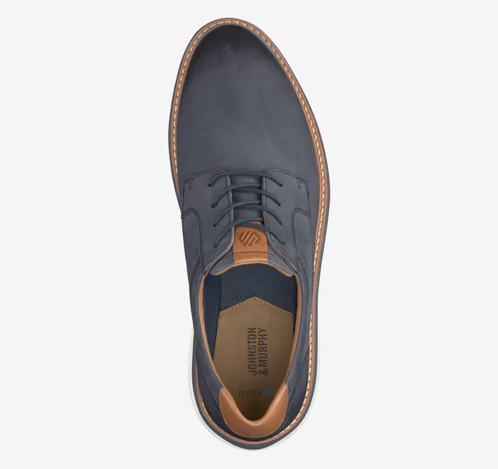 Shoes Men Johnston and Murphy Braydon Plain Toe Navy Oiled Nubuck