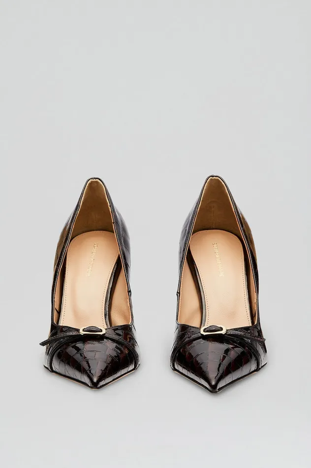 Shoes Women LEATHER EMBOSSED PUMP 95 DARKMULBERRY Scanlan Theodore