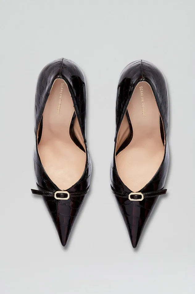 Shoes Women LEATHER EMBOSSED PUMP 95 DARKMULBERRY Scanlan Theodore Shoes Women LEATHER EMBOSSED PUMP 95 DARKMULBERRY Scanlan Theodore