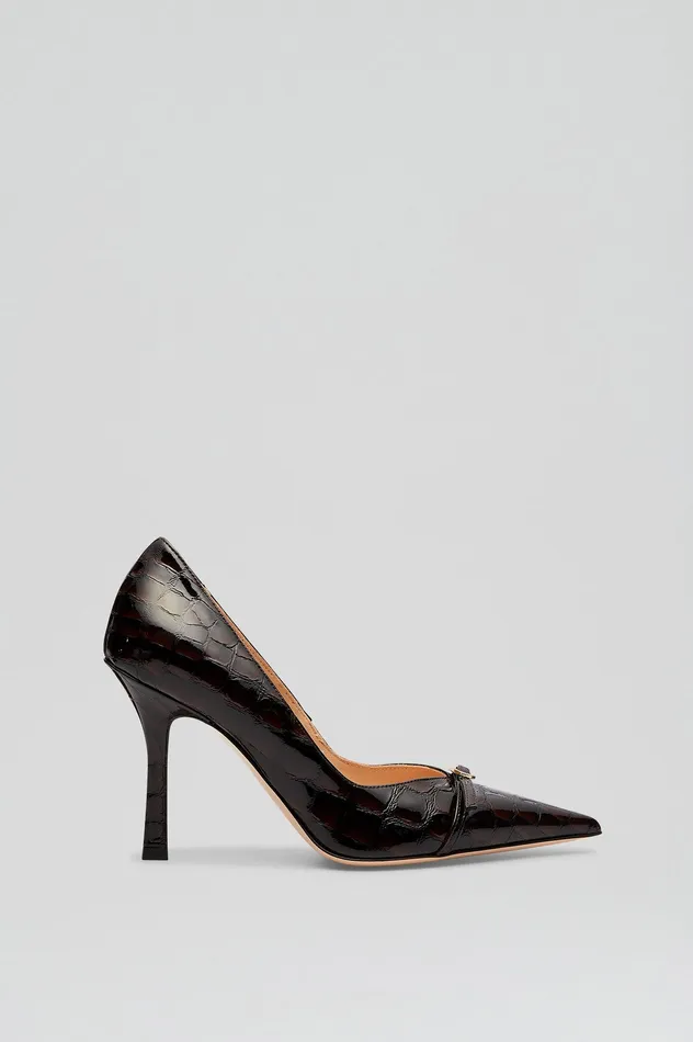 Shoes Women LEATHER EMBOSSED PUMP 95 DARKMULBERRY Scanlan Theodore Shoes Women LEATHER EMBOSSED PUMP 95 DARKMULBERRY Scanlan Theodore