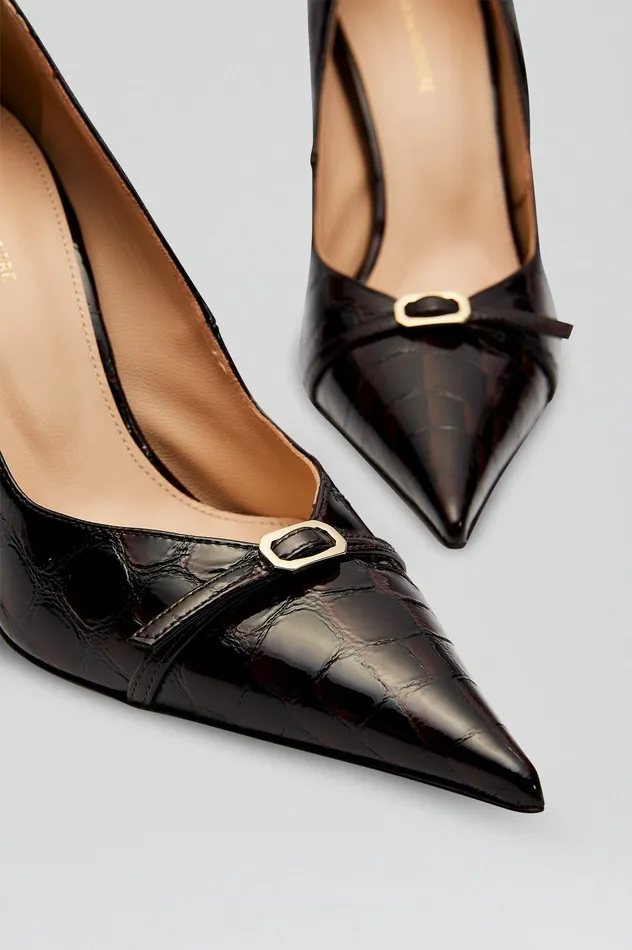 Shoes Women LEATHER EMBOSSED PUMP 95 DARKMULBERRY Scanlan Theodore Shoes Women LEATHER EMBOSSED PUMP 95 DARKMULBERRY Scanlan Theodore