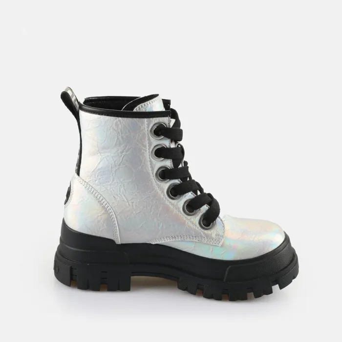 Shop Boots and AnkleBoots BUFFALO ASPHA LACE UP HI WARM 8211 VEGAN NAPPA 8211 SILVER Silver Shop Boots and AnkleBoots BUFFALO ASPHA LACE UP HI WARM 8211 VEGAN NAPPA 8211 SILVER Silver