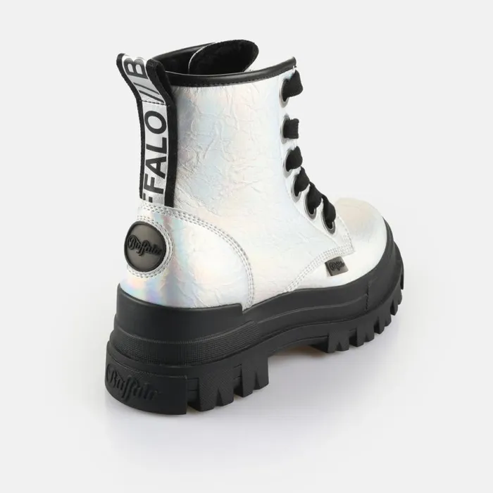 Shop Boots and AnkleBoots BUFFALO ASPHA LACE UP HI WARM 8211 VEGAN NAPPA 8211 SILVER Silver Shop Boots and AnkleBoots BUFFALO ASPHA LACE UP HI WARM 8211 VEGAN NAPPA 8211 SILVER Silver