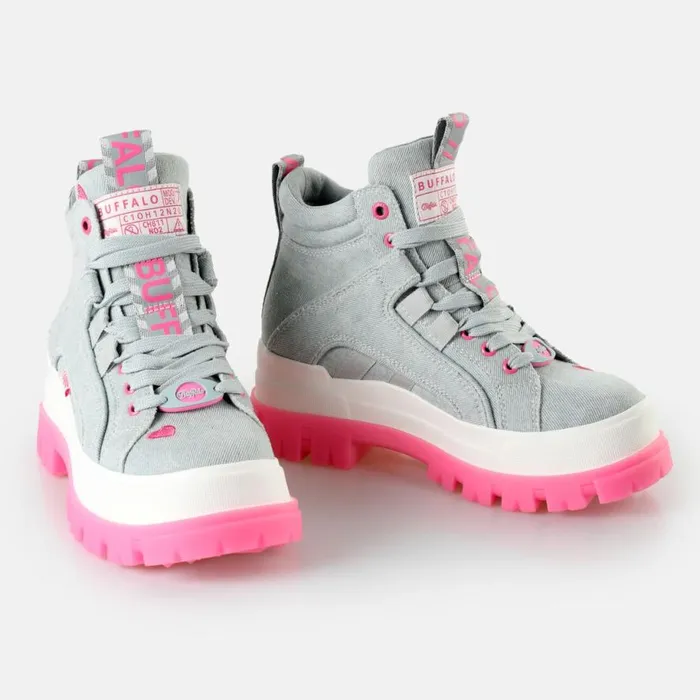 Shop Boots and AnkleBoots BUFFALO Aspha NC Mid Blaupink