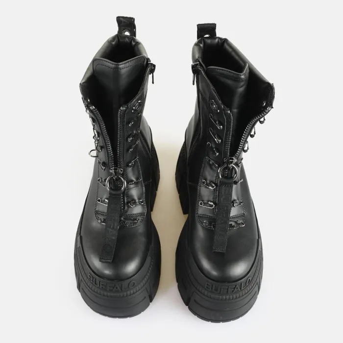 Shop Boots and AnkleBoots BUFFALO Gospher Lace Up Bike Black
