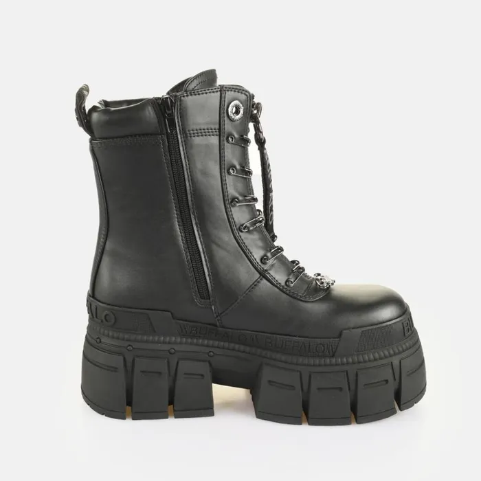 Shop Boots and AnkleBoots BUFFALO Gospher Lace Up Bike Black