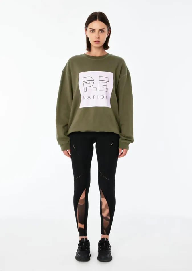 Shop CUT SHOT SWEAT IN KHAKI PE Nation Sweats