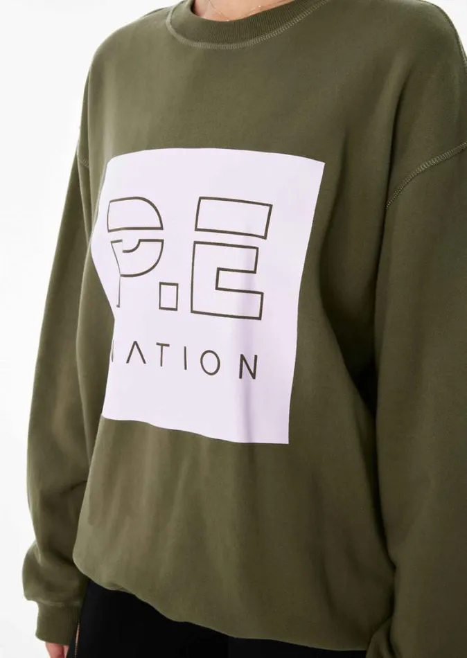 Shop CUT SHOT SWEAT IN KHAKI PE Nation Sweats