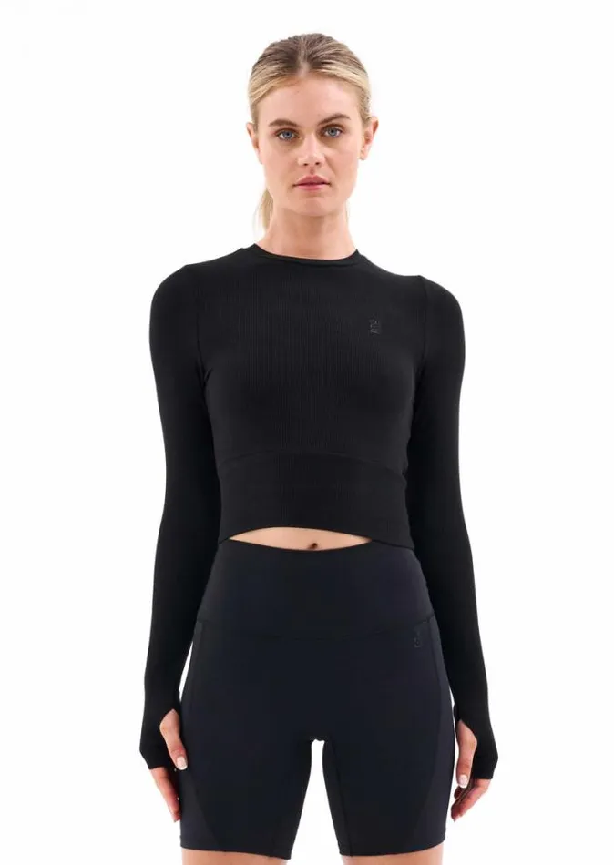 Shop FREE PLAY RIB TEE IN BLACK PE Nation Long Sleeve Tops