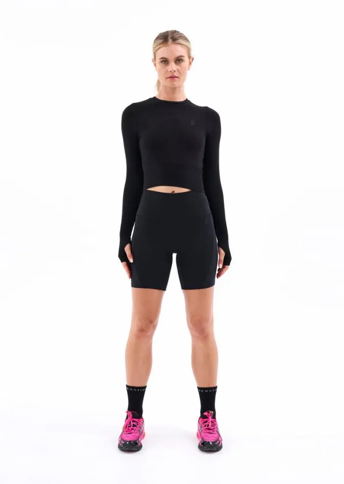 Shop FREE PLAY RIB TEE IN BLACK PE Nation Long Sleeve Tops