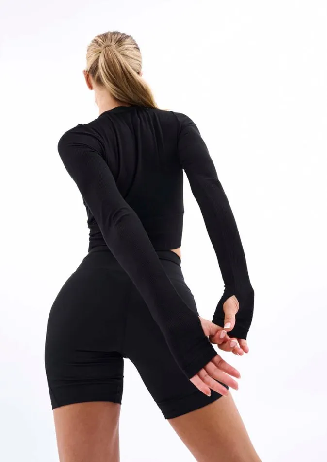 Shop FREE PLAY RIB TEE IN BLACK PE Nation Long Sleeve Tops