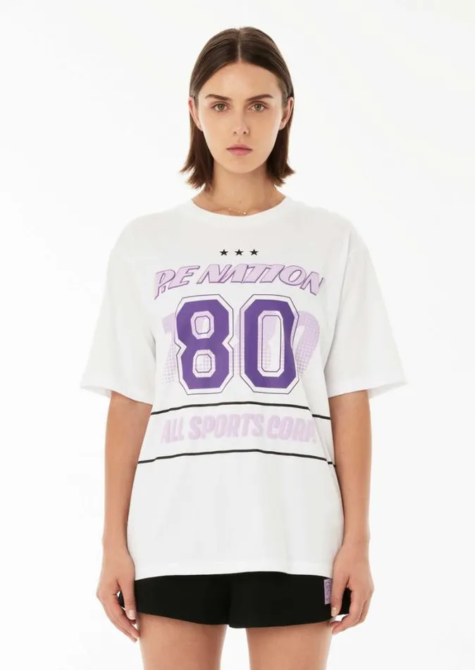 Shop IMPROVISE TEE IN OPTIC WHITE PE Nation Tees and Tanks