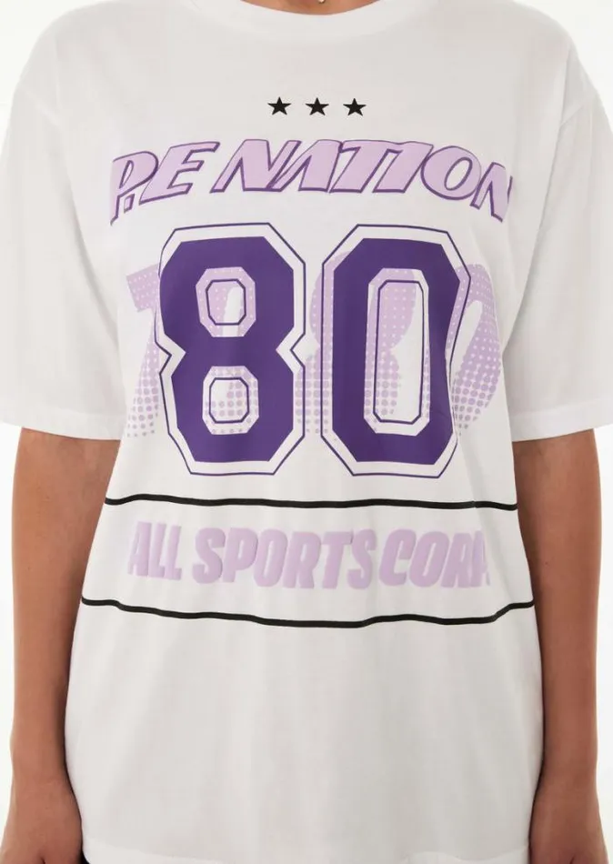 Shop IMPROVISE TEE IN OPTIC WHITE PE Nation Tees and Tanks