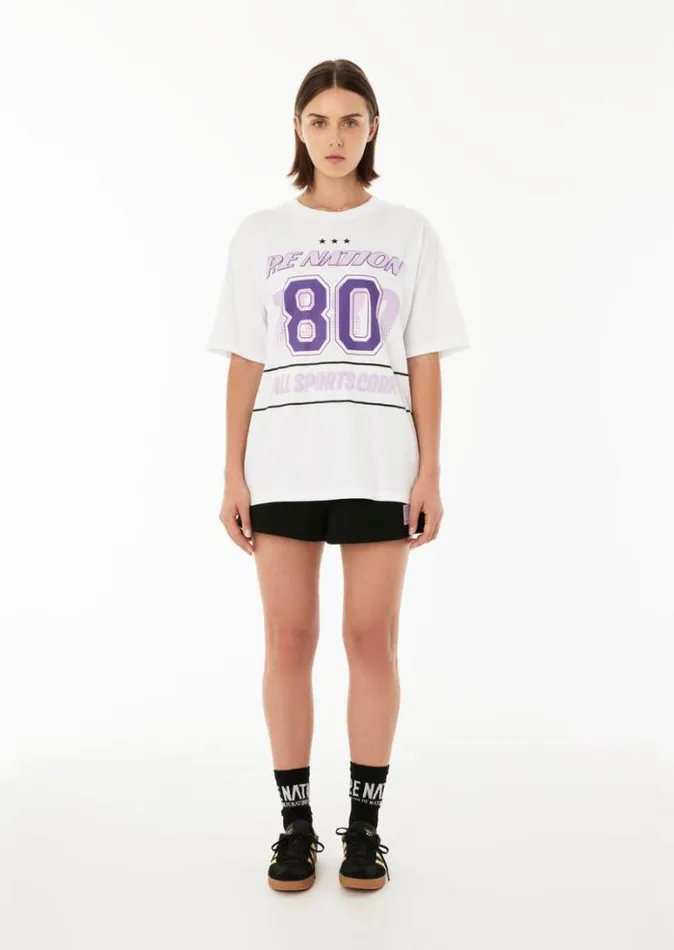 Shop IMPROVISE TEE IN OPTIC WHITE PE Nation Tees and Tanks
