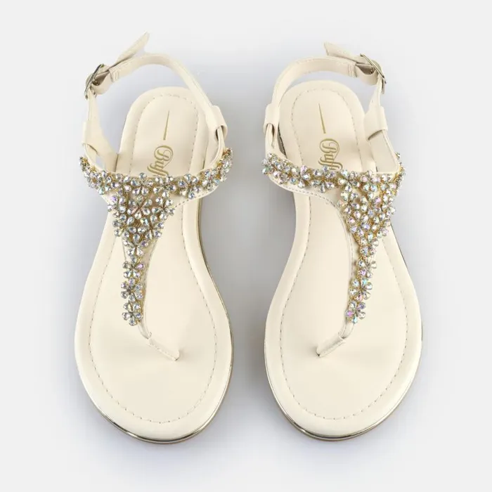 Shop Sandals and Slides BUFFALO Capri Flower Cream