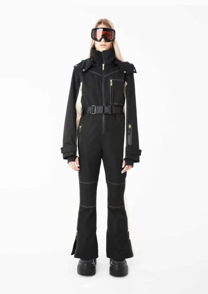 Shop SUMMIT SNOW BOILER SUIT IN BLACK PE Nation Dresses and Bodysuits