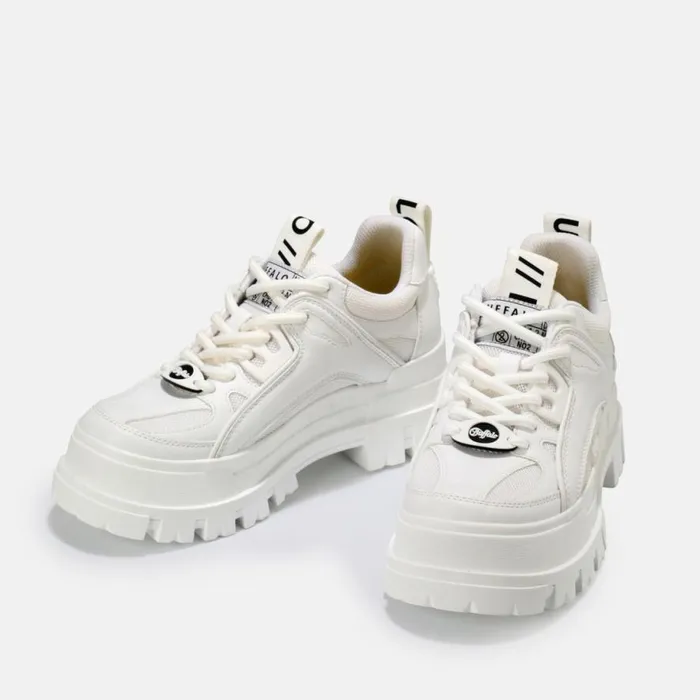 Shop Vegan Shoes BUFFALO Aspha HYB Men Lace Up Vegan White White