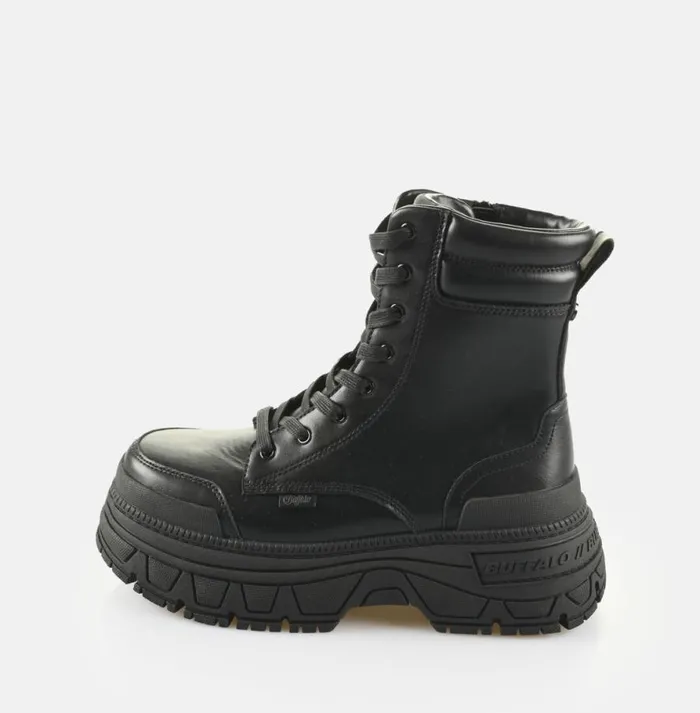 Shop Vegan Shoes BUFFALO Fusion Lace Up Mid Black