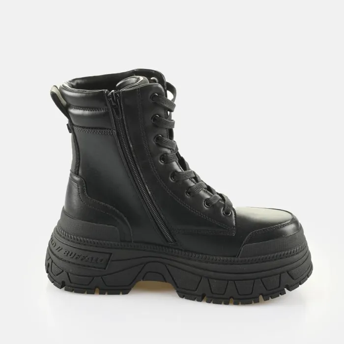 Shop Vegan Shoes BUFFALO Fusion Lace Up Mid Black