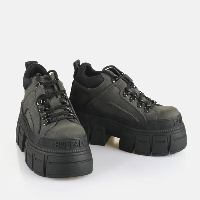 Shop Vegan Shoes BUFFALO Gospher Hike LO BS Dark Grey