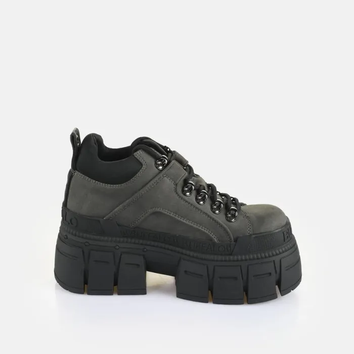 Shop Vegan Shoes BUFFALO Gospher Hike LO BS Dark Grey