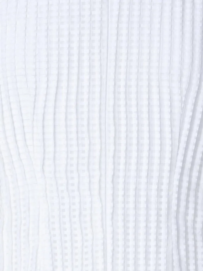 Short Sleeveless Dress With Pleated Skirt In SemiSheer Organza Ecru Women Akris Dresses