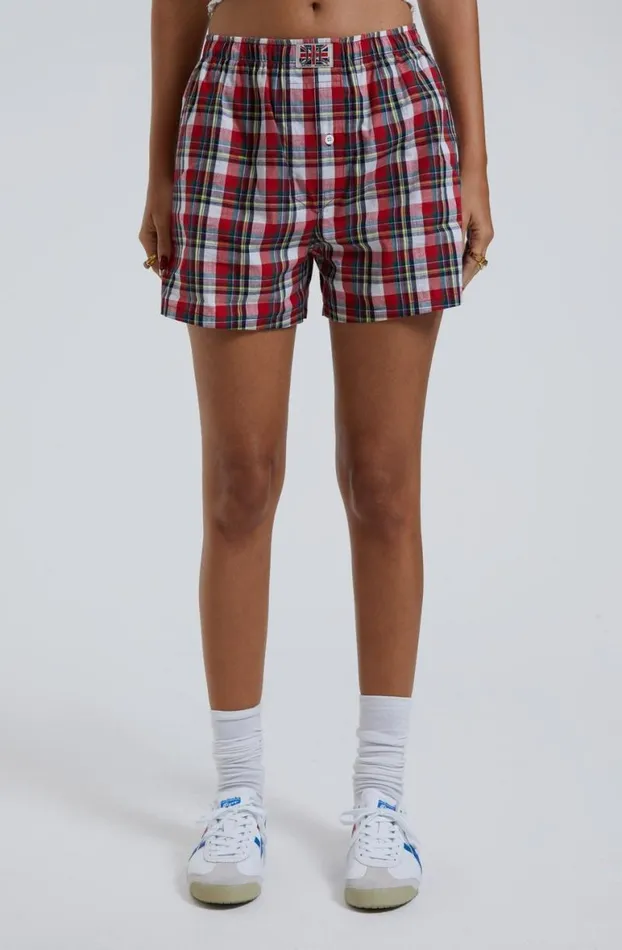 Shorts and Jorts Women Jaded London Multi Tartan Boxer Short