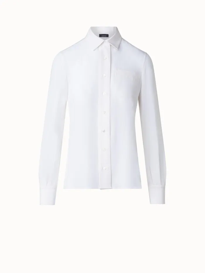 Silk Crpe Blouse Ecru Women Akris Blouses