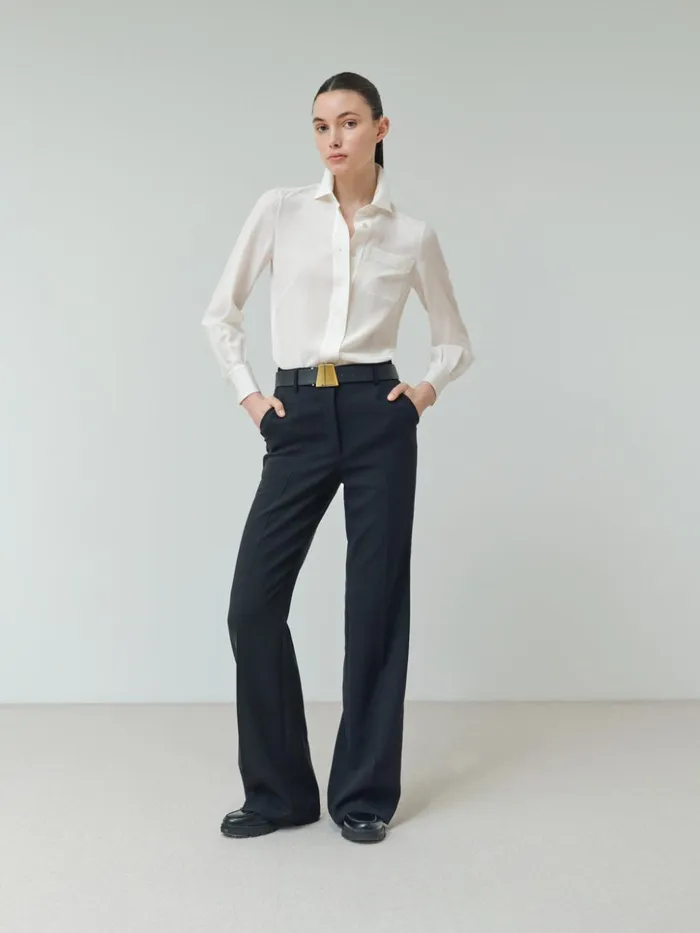 Silk Crpe Blouse Ecru Women Akris Blouses