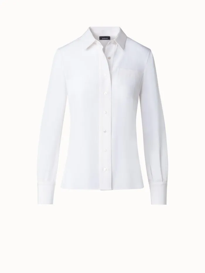 Silk Crpe Blouse Ecru Women Akris Blouses