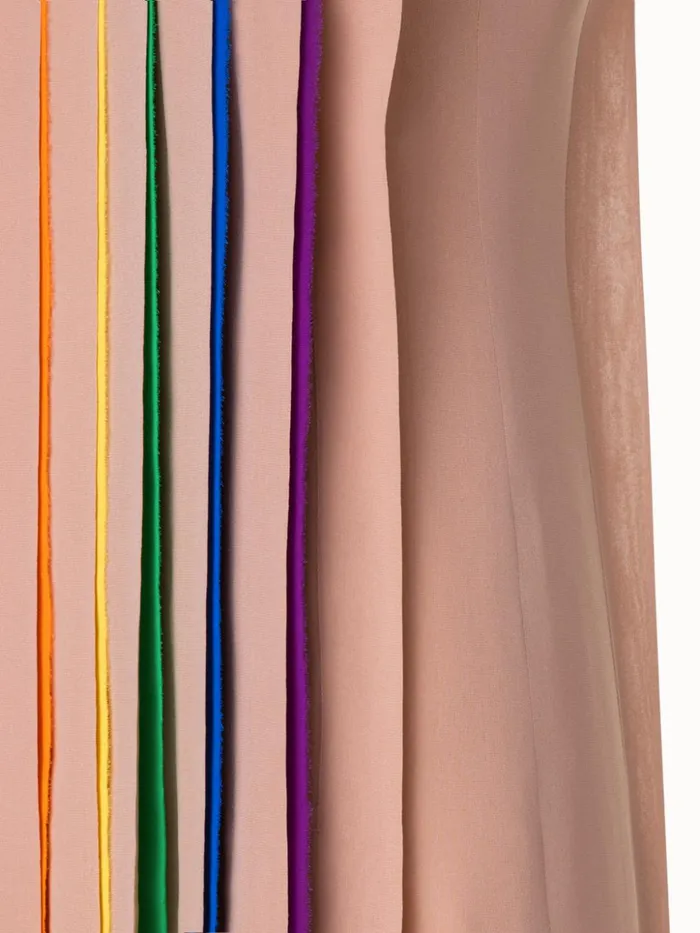 Silk Georgette Gown With Multicolor Pleats Sandmulticolor Women Akris Dresses