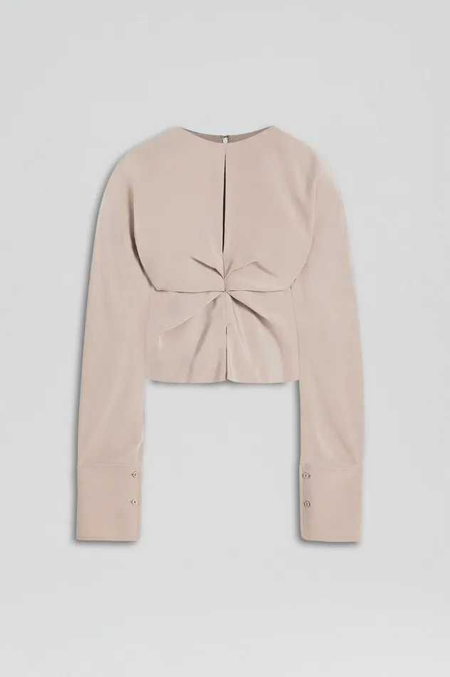 SILK SATIN DRAPED TOP MUSHROOM Women Tops Scanlan Theodore