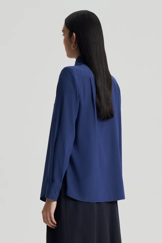 SILK SHOULDER PAD SHIRT ROYAL Shirts Scanlan Theodore Women