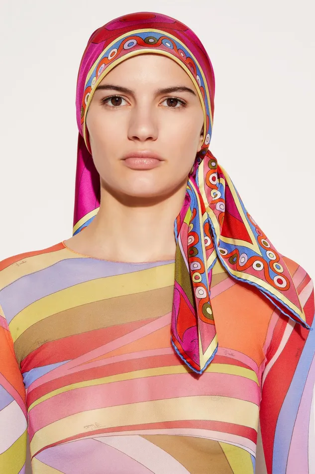 Silks Women PUCCI Marmo And OrchideePrint Large SilkTwill Carr