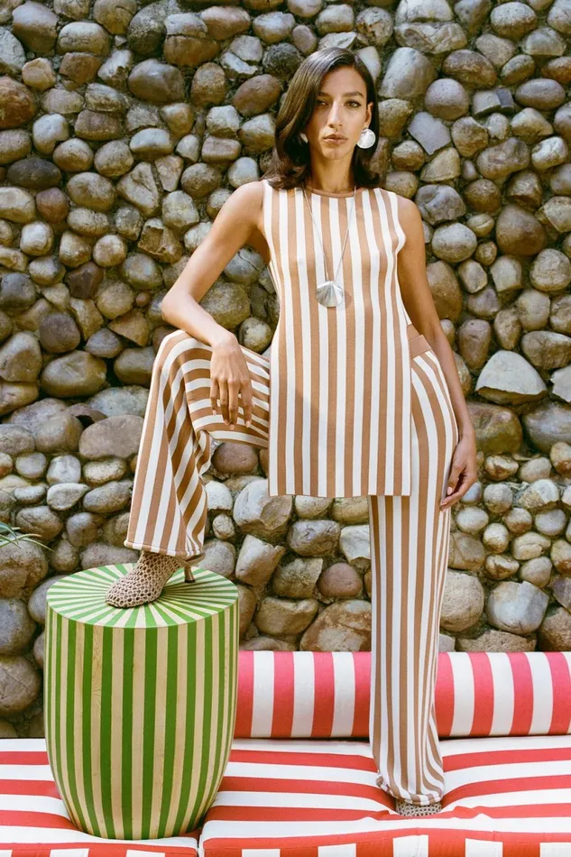Simon Miller Bottoms Knits By Jabber Pant In Tan Stripe 8211 Women Simon Miller Bottoms Knits By Jabber Pant In Tan Stripe 8211 Women