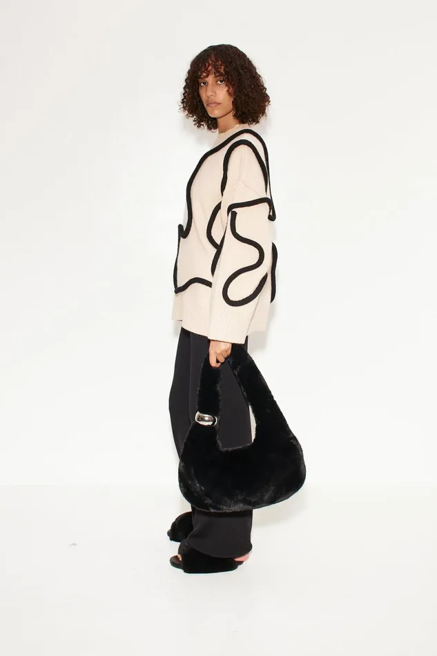 Simon Miller Knitwear Simon Miller Leith Squiggle Knit Sweater In CreamBlack 8211 Women Simon Miller Knitwear Simon Miller Leith Squiggle Knit Sweater In CreamBlack 8211 Women