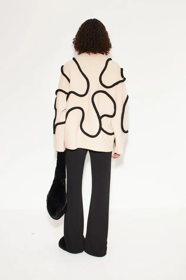 Simon Miller Knitwear Simon Miller Leith Squiggle Knit Sweater In CreamBlack 8211 Women Simon Miller Knitwear Simon Miller Leith Squiggle Knit Sweater In CreamBlack 8211 Women