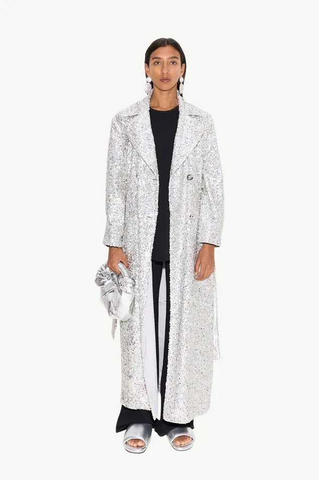 Simon Miller Outerwear Rhodes Sequin Trench Coat In Iridescent 8211 Women