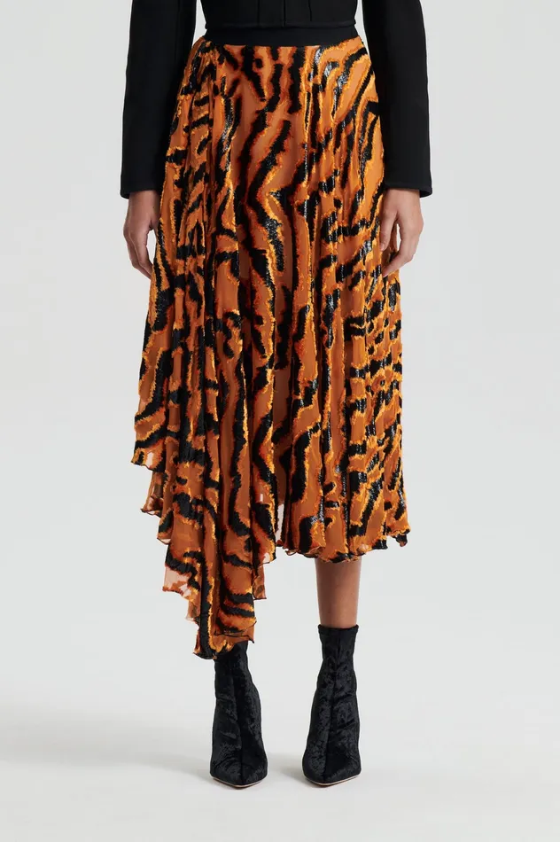 Skirts FRENCH BURNT OUT SKIRT BURNTORANGE Scanlan Theodore Women Skirts FRENCH BURNT OUT SKIRT BURNTORANGE Scanlan Theodore Women
