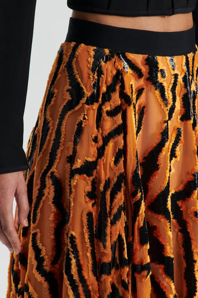 Skirts FRENCH BURNT OUT SKIRT BURNTORANGE Scanlan Theodore Women Skirts FRENCH BURNT OUT SKIRT BURNTORANGE Scanlan Theodore Women