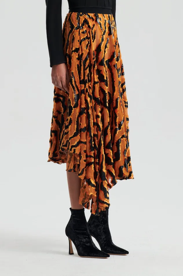 Skirts FRENCH BURNT OUT SKIRT BURNTORANGE Scanlan Theodore Women Skirts FRENCH BURNT OUT SKIRT BURNTORANGE Scanlan Theodore Women