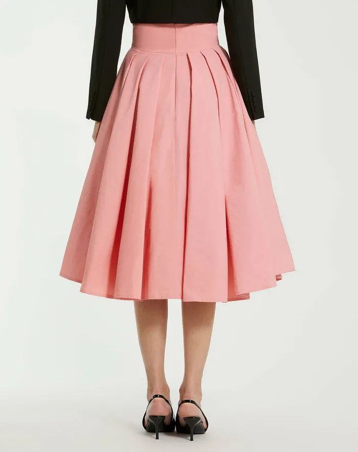 Skirts Mac Duggal Women The Bubbly Faille High Waisted Midi Full Circle Skirt 8211 FINAL SALE Hibiscus