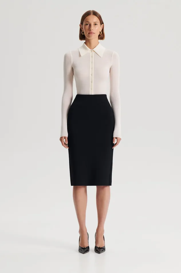 Skirts Women CREPE KNIT PENCIL SKIRT BLACK Scanlan Theodore