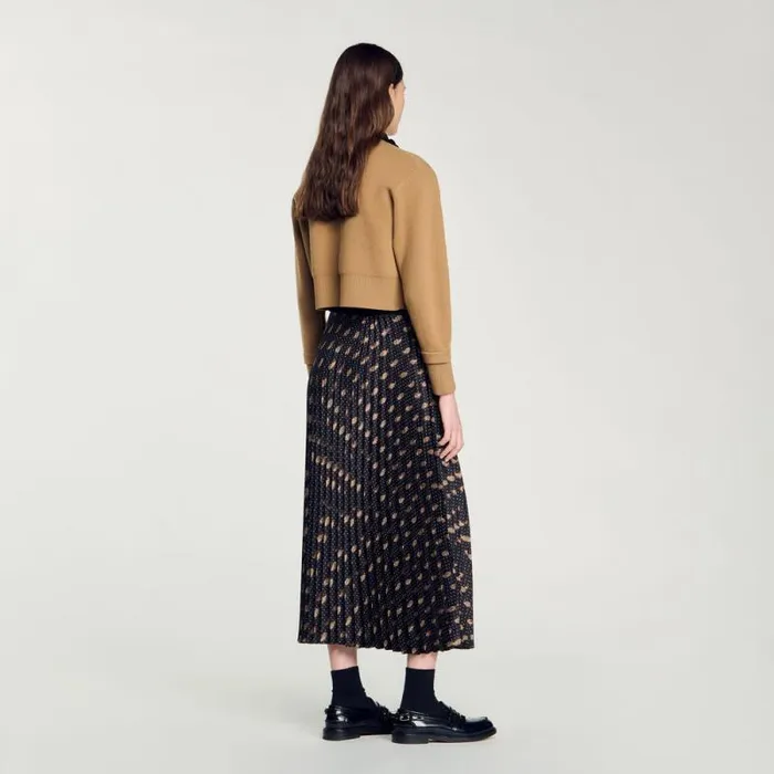 Skirts Women SANDRO Long Paisley Skirt Mustard Burgundy
