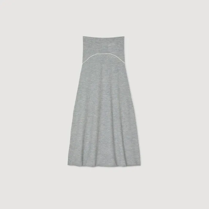 Skirts Women SANDRO Long Wool Skirt Grey