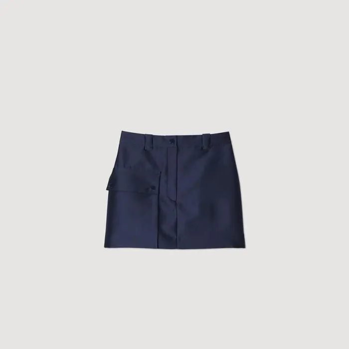 Skirts Women SANDRO Satin Short Skirt Midnight Blue