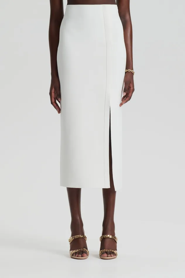 Skirts Women Scanlan Theodore CREPE KNIT SPLIT SKIRT CREAM