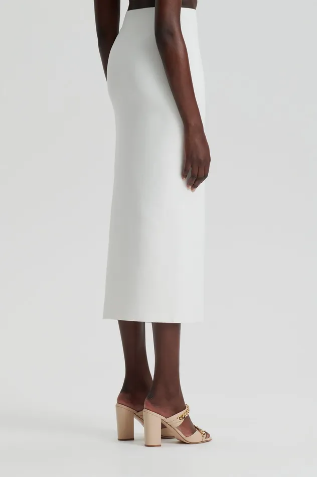 Skirts Women Scanlan Theodore CREPE KNIT SPLIT SKIRT CREAM
